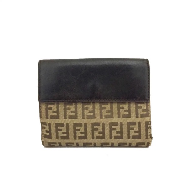 1F5080 FENDI Zucca Canvas Leather Bifold Wallet - Picture 8 of 11